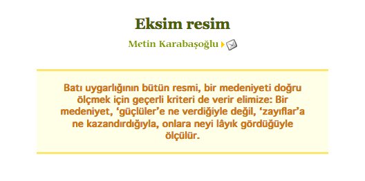 karakalemdergsi's tweet photo. "Batı uygarlığının bu bütün resmi, bir medeniyeti doğru ölçmek için geçerli kriteri de verir elimize: Bir medeniyet, ‘güçlüler’e ne verdiğiyle değil, ‘zayıflar’a ne kazandırdığıyla, onlara neyi lâyık gördüğüyle ölçülür."

Eksim resim
[@mkarabasoglu] 
https://t.co/36uW5bhvT4 https://t.co/peuqZNUbBA