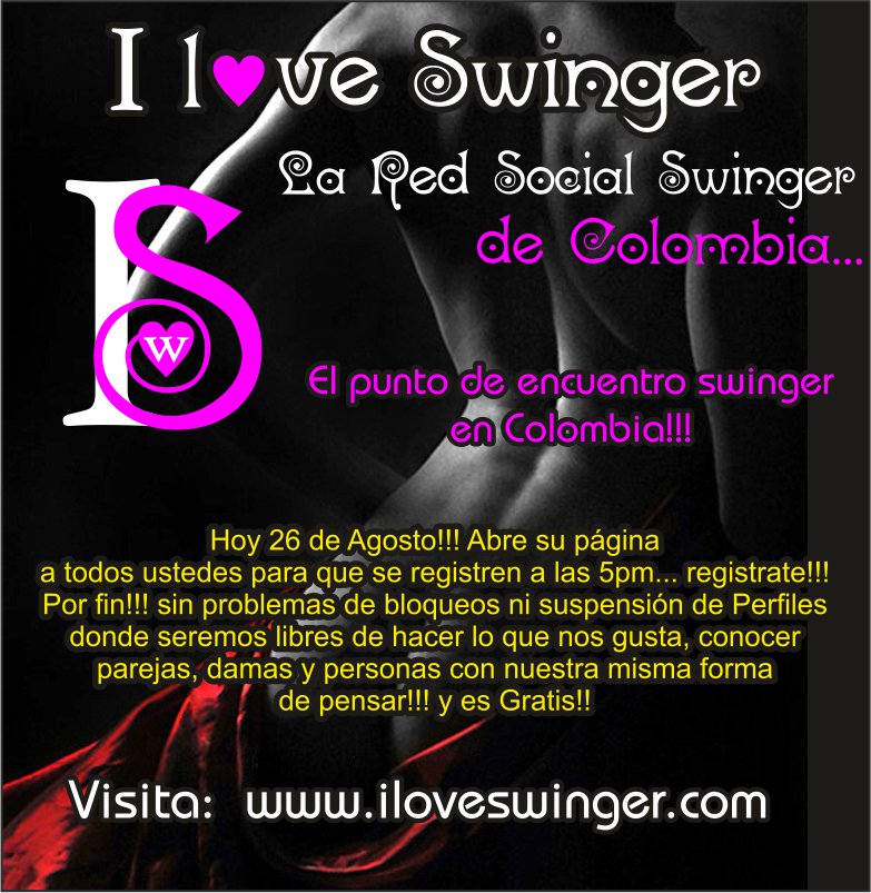 I_love_swinger's tweet photo. Hoy!!! podrás inscribirte en la red social swinger de colombia!! adiós a problemas de bloqueo de perfiles, suspensión de cuentas donde podemos ser libres conocer personas y disfrutar de nuestra cultura swinger visita https://t.co/Hx7cTpDBiX y es GRATIS!! #swingercolombia #swinger https://t.co/PHjdu8JKAa