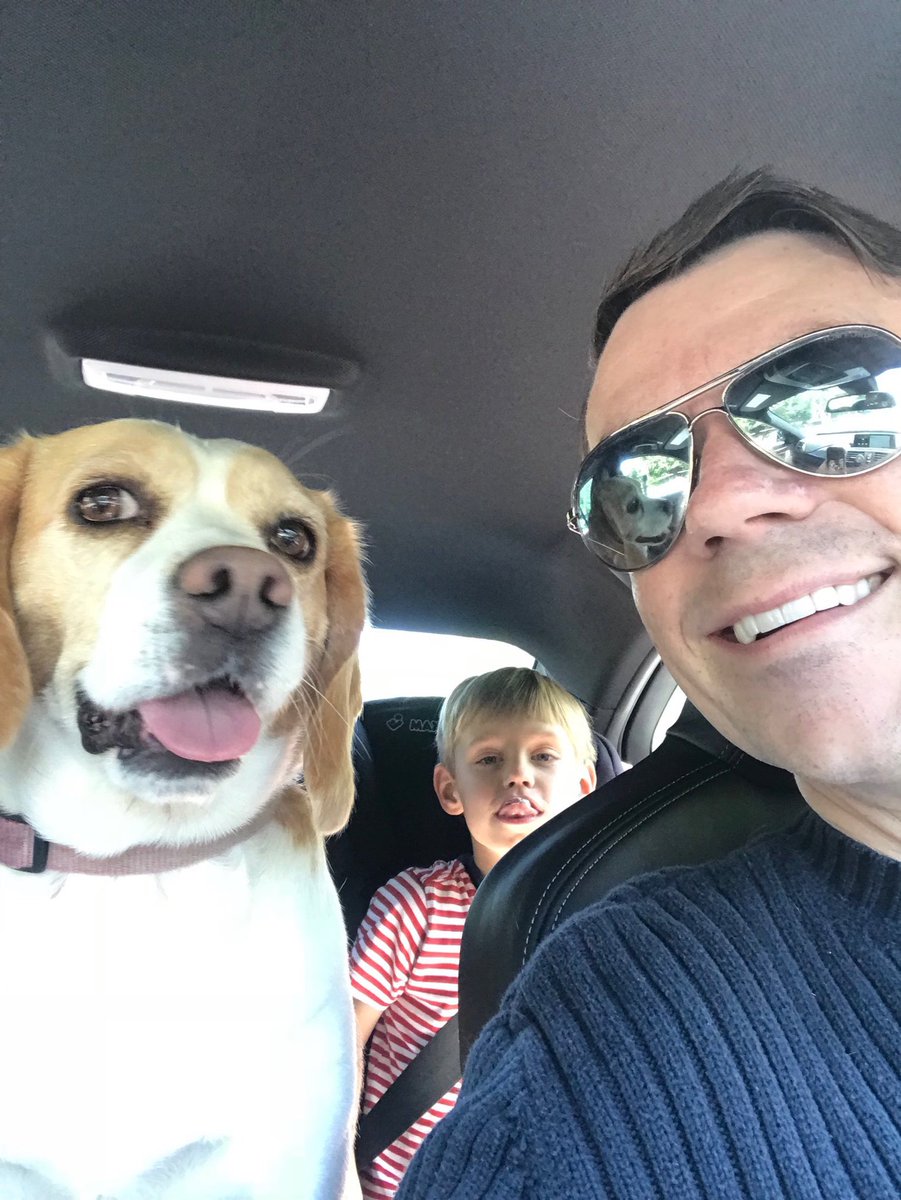 marklewismd's tweet image. How we roll on #NationalDogDay 

Clearly my beagle needs fewer obedience lessons than my son

#dadfail