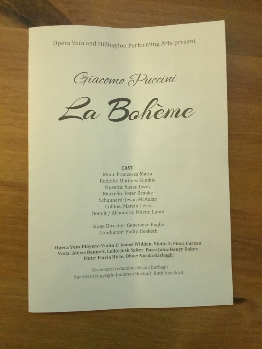 Wonderful evening <a href="/GreatBarn/">The Great Barn Shropshire</a> watching <a href="/OperaVera/">Opera Vera</a> perform La Boheme. What fantastic voices!
hillingdontheatres.uk/index.php/even…