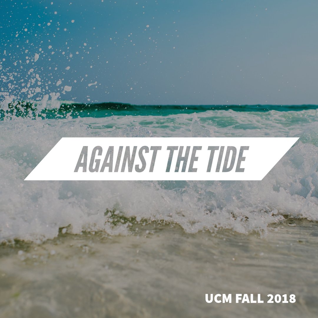 UCMission's tweet image. Monday 6pm we're kicking off our semester teaching series "Against the Tide", looking at how Jesus helps us stand firm in the face of this crazy  world. Join us for some free Fazoli's pasta!
