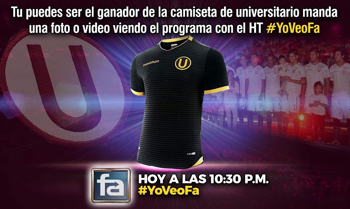 FAamericatv's tweet photo. Listo para ganar la camiseta de Universitario, al HT #YoVeoFA. Participa https://t.co/LE9wnbqn0f