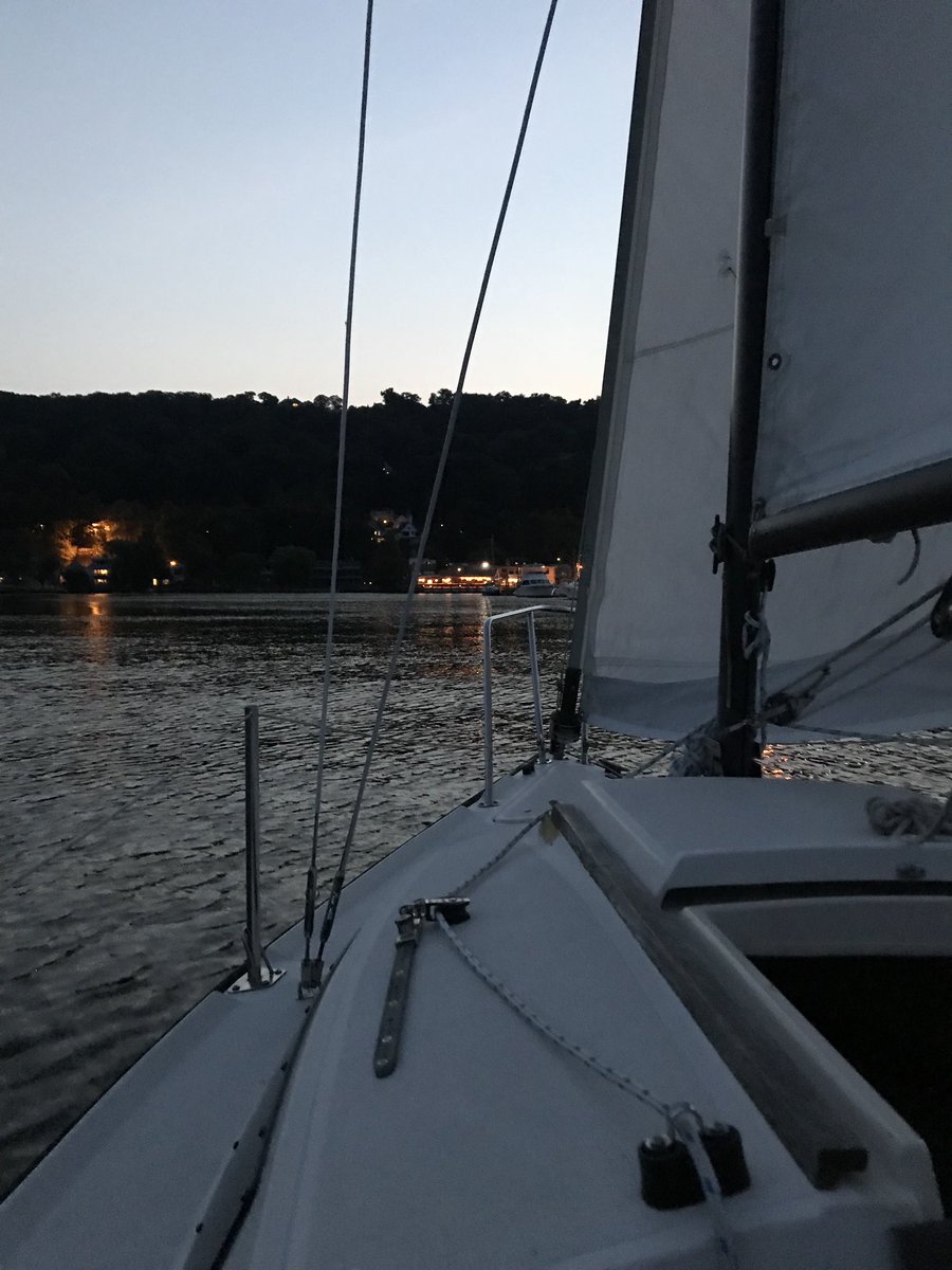 Finishing up an evening sail on the Hudson with @timspring.