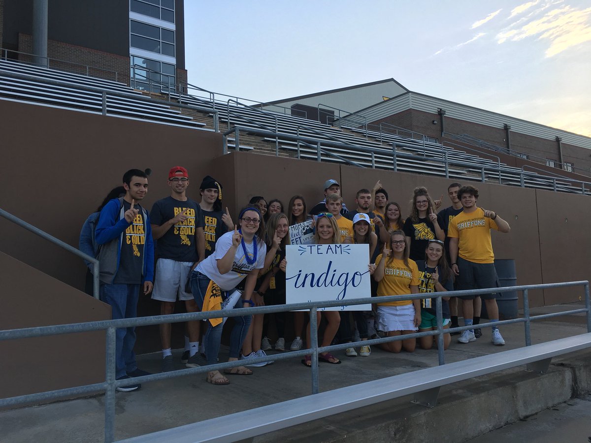 lideeeuhh38's tweet photo. You know team indigo all came in Griffon gear! #GriffonEdge18 #gogoindigo #GriffUpNotDown #BestAround #BleedBlackandGold https://t.co/qgS0gTpxww