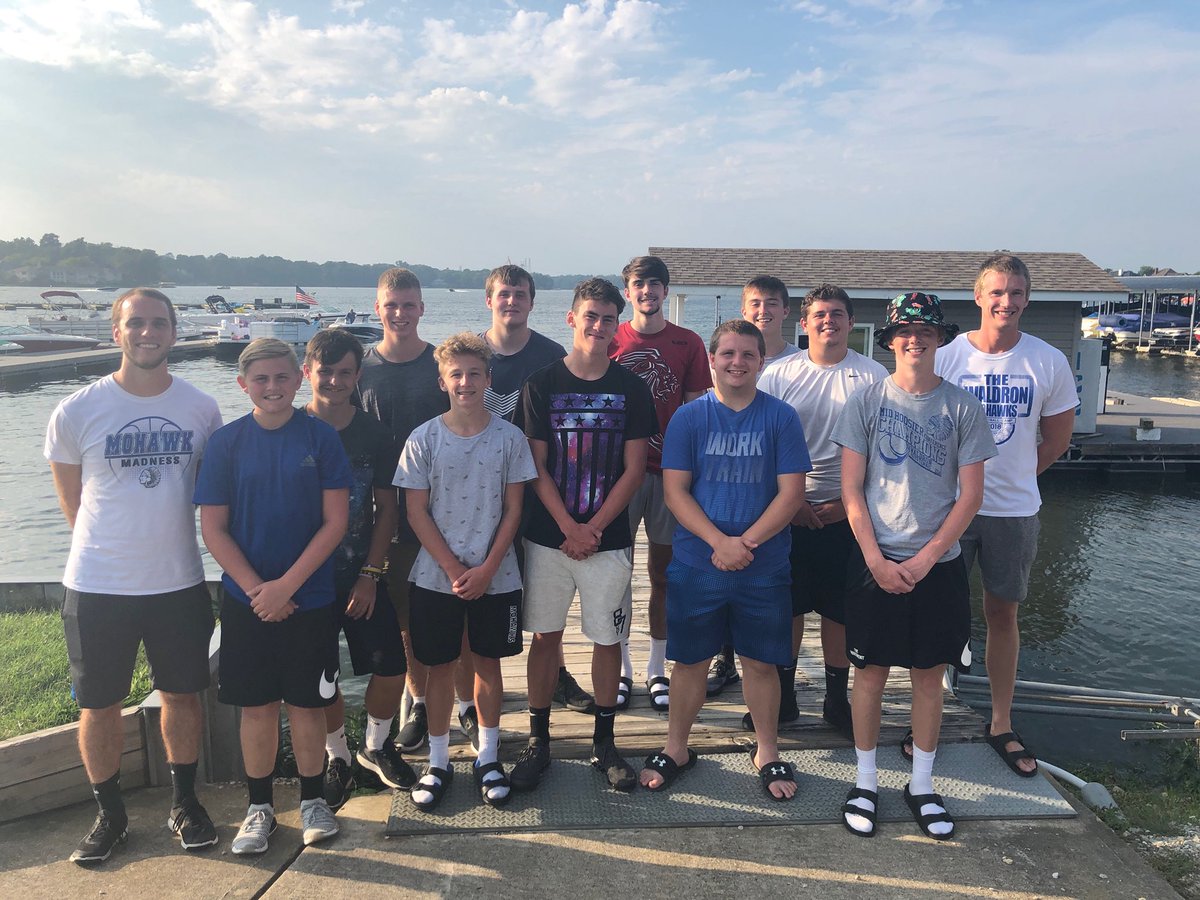 WHSMohawksHoops's tweet photo. The boys had a great day on Morse Lake today. This is a tradition that we looked forward to having a second time. Thanks to the Jensen & Isaacs families for hosting us for the second year. #BuildTraditions #TheMovement https://t.co/H2LC1R2euj