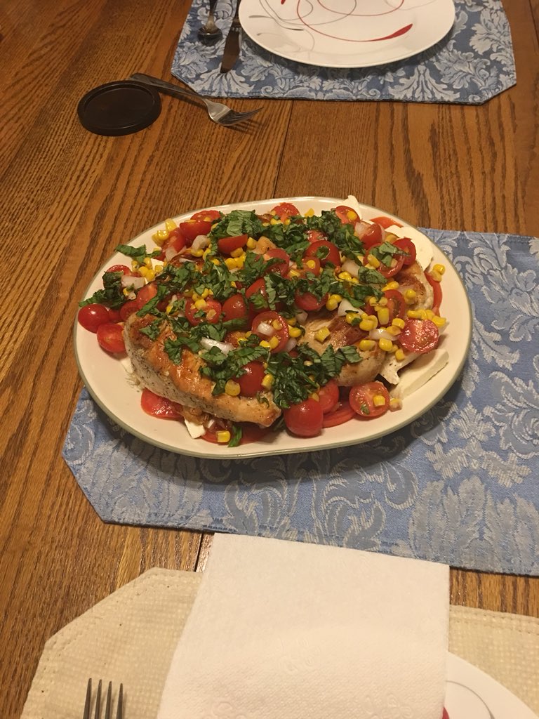 StarWarsPaige's tweet photo. Hey @GordonRamsay  my mom made Grilled Chicken Caprese! What do you think? https://t.co/EjhAHypCQd