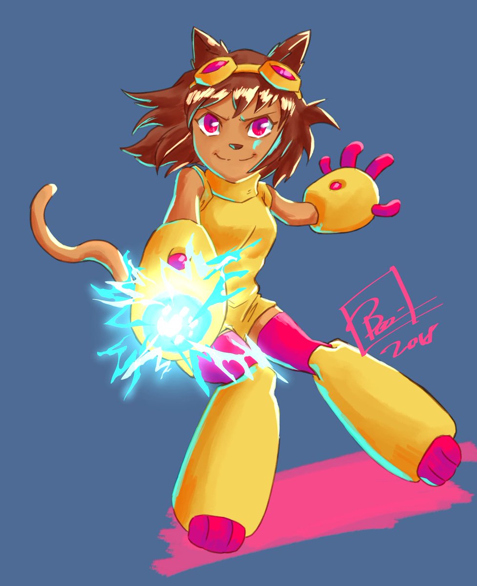 Corviwing's tweet image. this was just supposed to be a simple warm up but i ended up going in on colors, heres another Kit from @Gameoverse cuz she's fun to draw, hope you like @RubberNinja