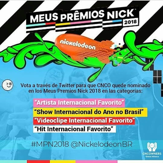 CncoCba_'s tweet photo. Eu indico 
#CNCO
 (
@CNCOmusic
) para concorrer nas categorias “Artista Internacional Favorito”, “Show Internacional do Ano no Brasil”,“Videoclipe Internacional Favorito”e “Hit Internacional Favorito”
#MPN2018
 
@NickelodeonBR https://t.co/nEjmSXL9Fu