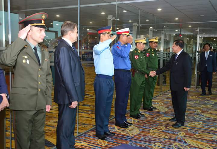 Myanmar Tatmadaw delegation led by Senior General Min Aung Hlaing arrives back from Russian Federation.