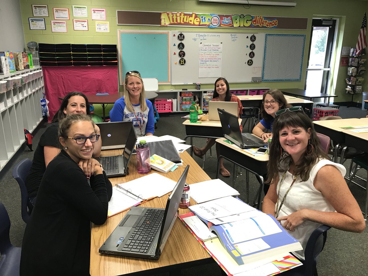Dedicated teachers spending their Friday afternoon planning for their next week! @brevardbees #4thgradeteamrocks #dedication