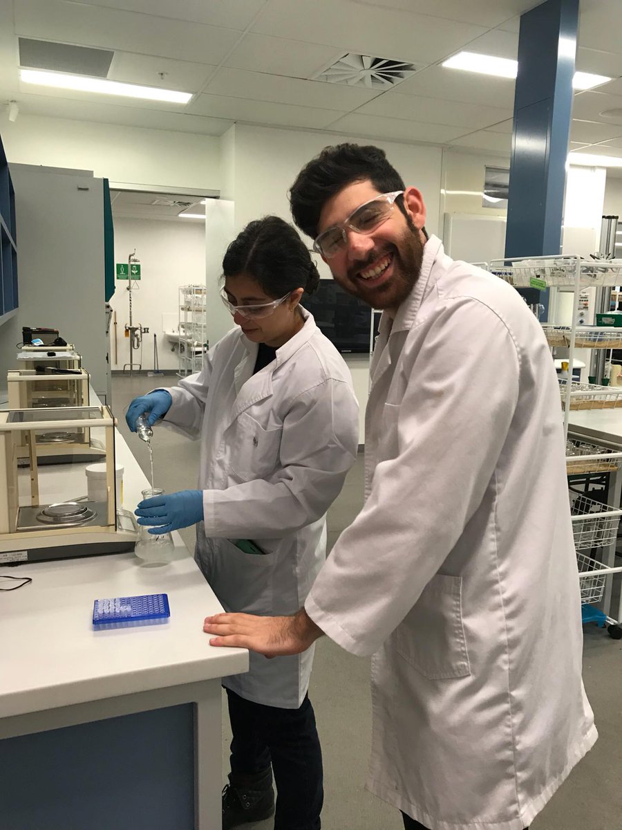 iGEM_Macquarie's tweet image. Two of our lab gurus #workinghard on our project! 😎🔬🇦🇺🐨 #iGEM2018 #synthbio #candid