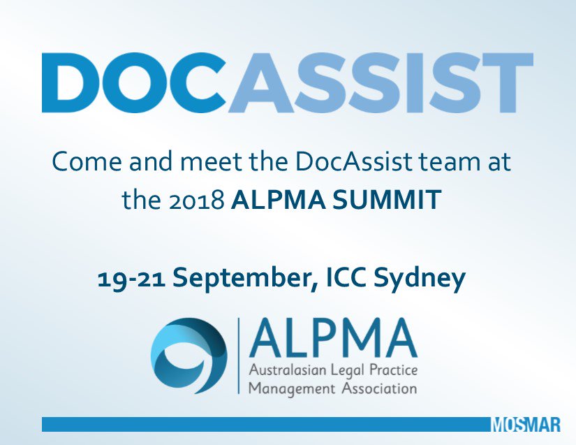 Our <a href="/DocAssist4Legal/">DocAssist4Legal</a> team will be at #ALPMASummit in Sydney over 19-21 September. Come and automate your own document and sample our delicious lolly packs!