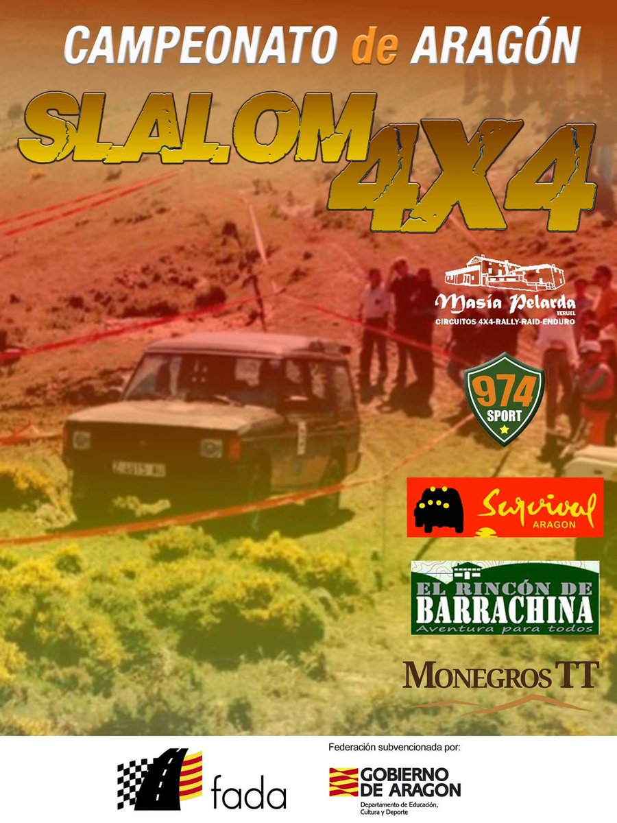 FadaInfo's tweet photo. En el mes de septiembre está programada la celebración del I Slalom 4x4 Sabayés, que será la primera prueba puntuable del nuevo Campeonato de Aragón de Slalom 4x4.
📰Más info: https://t.co/HKoCkyNUwX
📝 Inscripciones: https://t.co/OADbhp2pZ9 https://t.co/OnPtaWVIS3