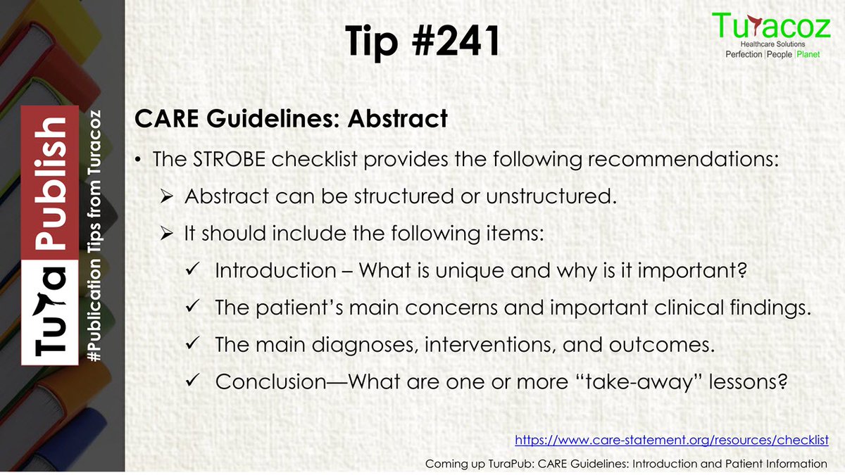 turacoz's tweet photo. #TuraPublish shares #publicationwriting #medicalwritingtips #STROBEguidelines #CAREguidelines #abstract https://t.co/YFTh1DIeD7