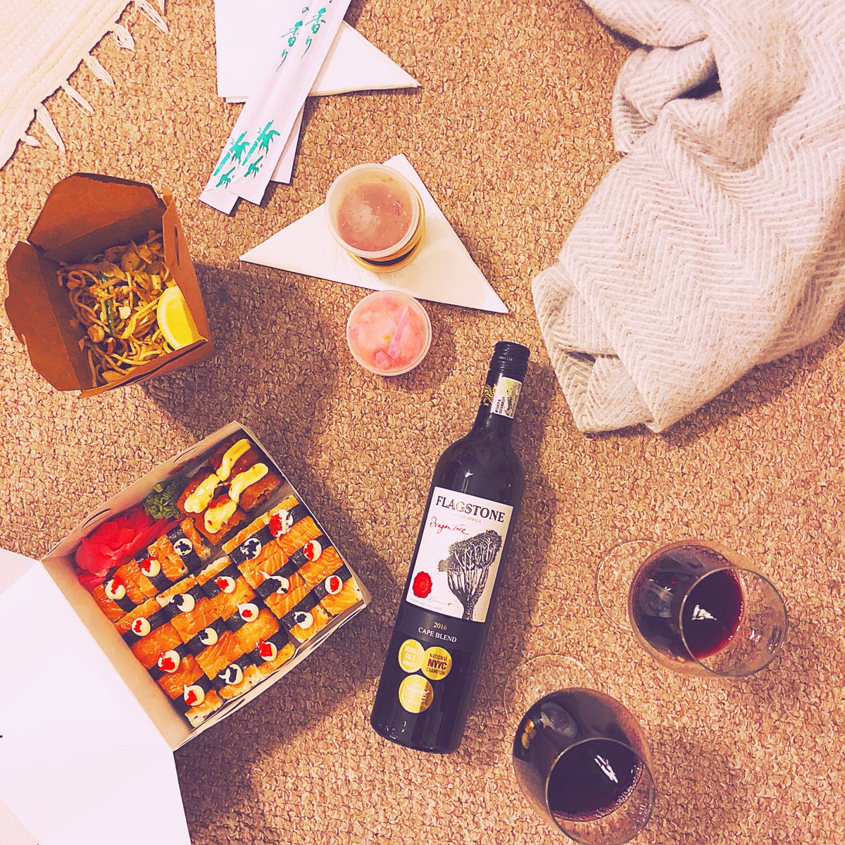theplumblog's tweet photo. The only kind of picnics we’re having in this weather are bedroom picnics 🍷 https://t.co/EdwETwWEbr