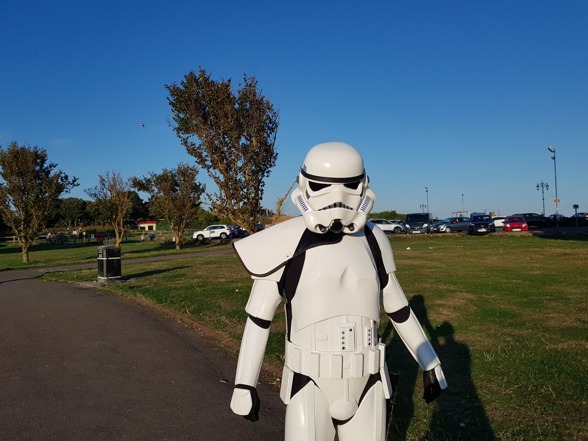 PompeyTrooper's tweet photo. You may see me trooping today. Keep an eye on the Seafront at #Southsea this afternoon. #PompeyTrooper #Stormtrooper @southparadepier @portsmouthnews @TeamLocals @LoveSouthseaUK @Southsea_Castle #StarWars @visitportsmouth @HantsPolice @portsmouth https://t.co/T6EeU6oEpa