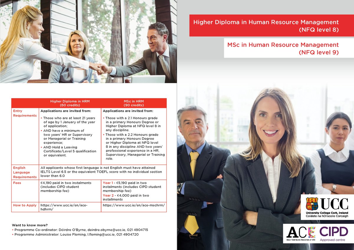 ACEUCC's tweet photo. Are you looking to further your career in HR? We have excellent part time courses that will enable you to progress to the job you want! The deadline is Friday so apply quickly!
https://t.co/JR1ppOYVzo
#studywithace #HRManagement #corkloveslearning https://t.co/5ucnn4I6lt