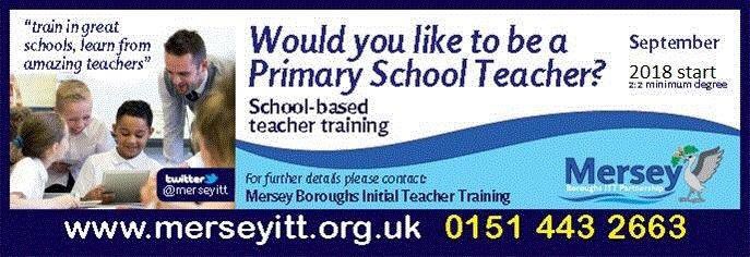 merseyitt's tweet photo. Recruiting now for September 18 start! #teachertraining in schools across Merseyside. Join our highly regarded primary school based training course. Learn on the job in amazing schools with training by exceptional serving teachers. @livunicareers @TeachNorthwest @ucas_online https://t.co/frIl7lbWYC