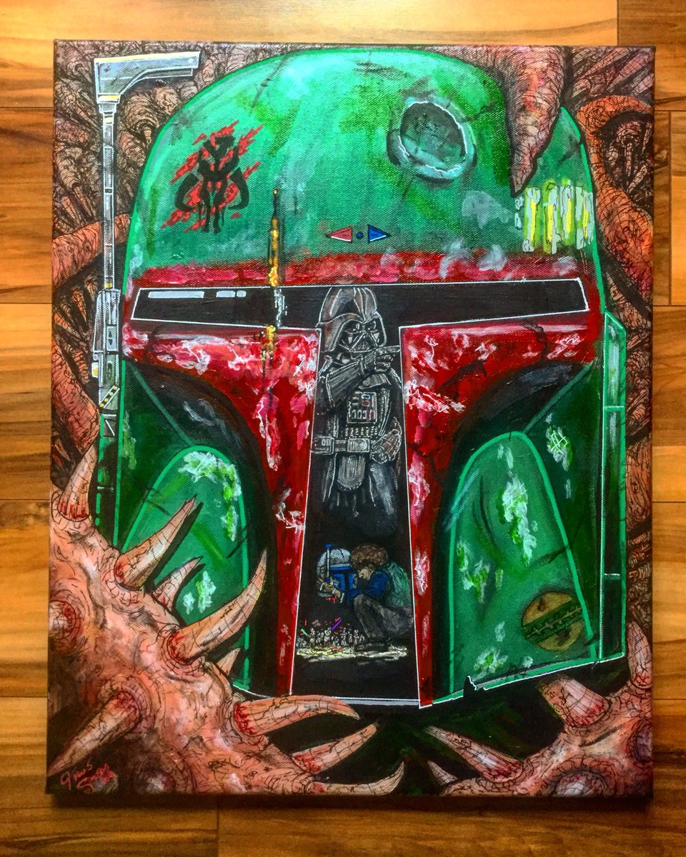 TravSimp's tweet photo. Boba Fett ready to go to his new home 🚀🎨 https://t.co/xRe2aoJqUD