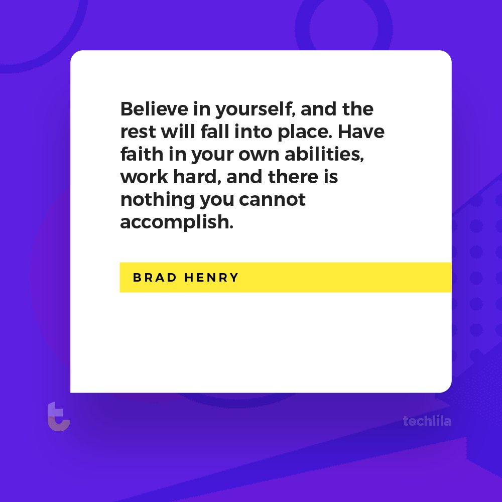 TechLilaBlog's tweet image. Believe in yourself, and the rest will fall into place. Have faith in your own abilities, work hard, and there is nothing you cannot accomplish. - Brad Henryak
#belief #abilities #HardWork