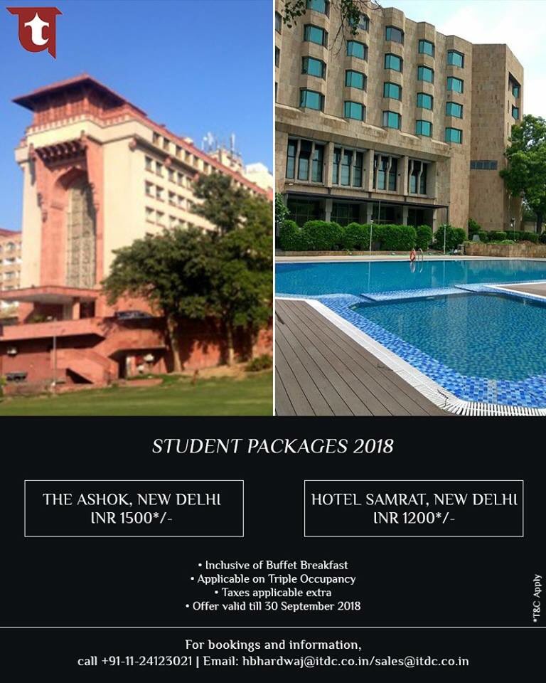 itdc_theashok's tweet photo. Take a break from school and enjoy the stately ambience of #TheAshok and #HotelSamrat with our exclusive "Student Packages 2018”! https://t.co/xi8XPCqUSK
For reservations and information, call: +91-11-24123021 or email at: sales@itdc.co.in
#ITDC #Hotels #StudentPackages https://t.co/R1s5L4MX9O