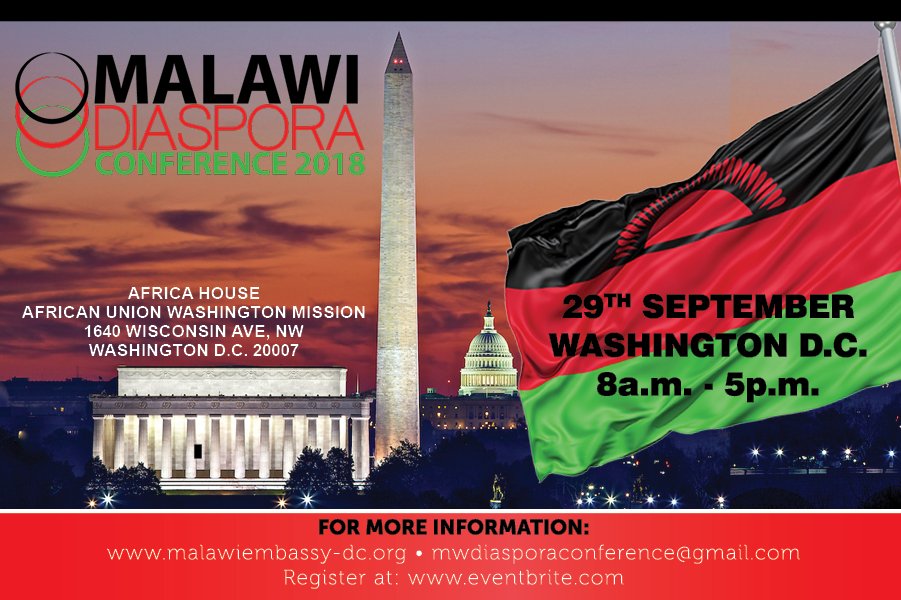 MalawiWash's tweet photo. Malawi Diaspora Conference 2018 in Washington DC will be on September 29th in Washington DC! Register on eventbrite to attend #Malawi #MalawiDiasporaConference #malawidiaspora https://t.co/wOPCZRzNb7