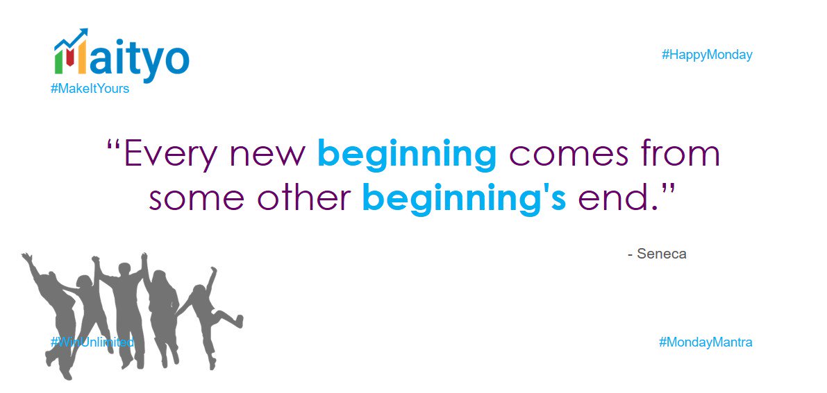 MaityoLive's tweet photo. "Every new Beginning comes from some other Beginning's end." - Seneca.
Good Morning Maityoians. It's Monday, let's start a fresh week with a new beginning. Play Maityo and get lucky!
#HappyMonday #MondayMantra #WeeklyContest #Contest #MakeItYours #WinUnlimited #Maityo https://t.co/cvoUshZSzj