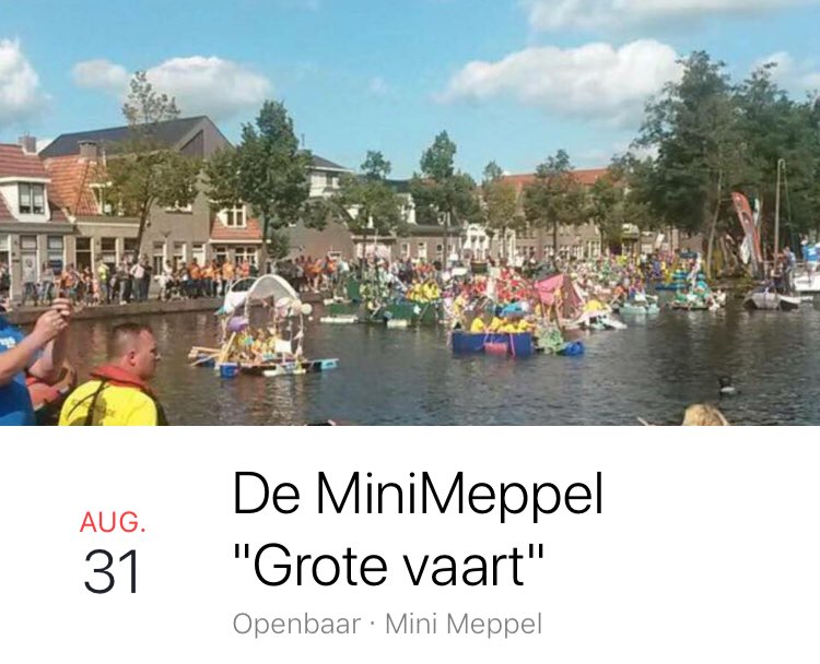 Ben jij er ook bij? Natuurlijk ben jij erbij! Kom aanstaande vrijdag de vaart bewonderen. Ruim 50 eigen gemaakte boten door de Meppeler grachten!!!