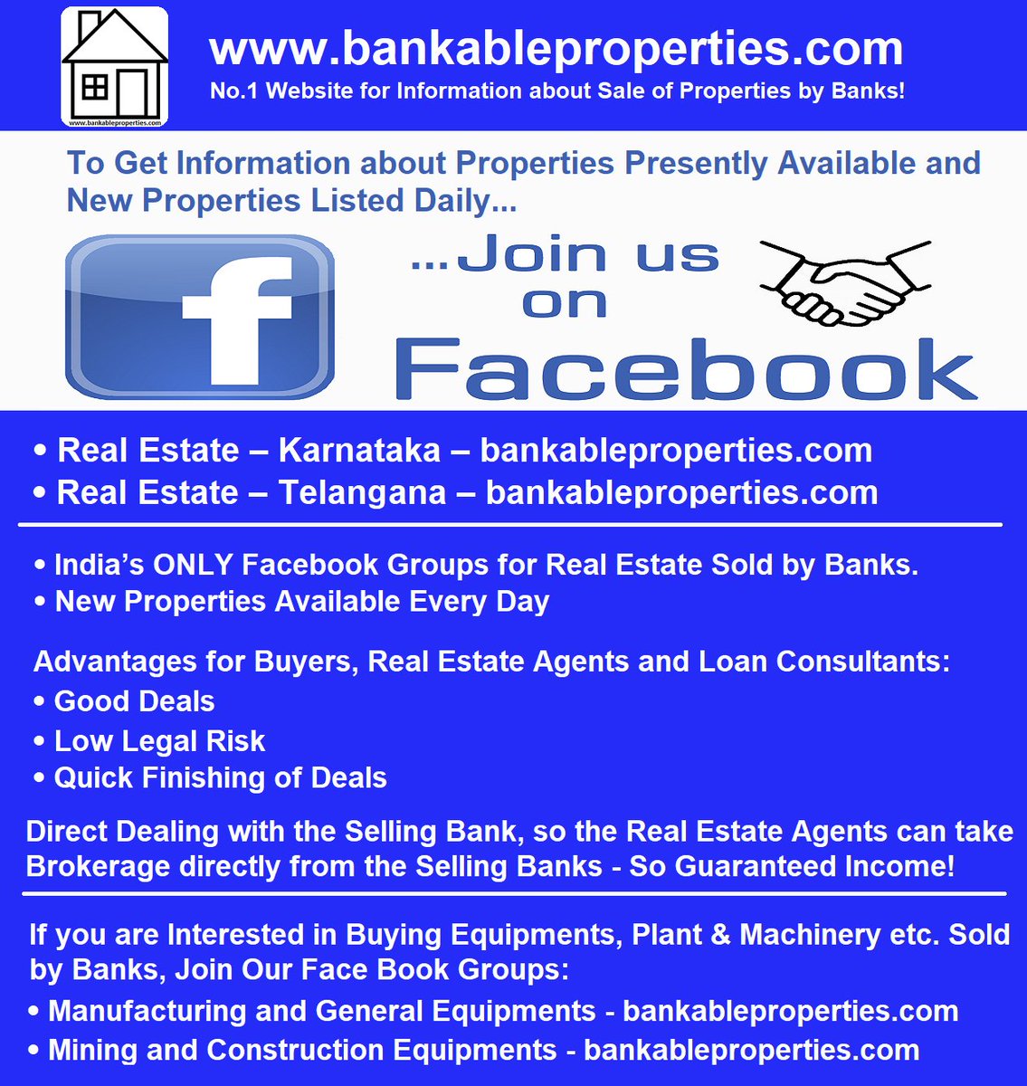 Sale by Bank – Residential Flat in Benguluru (Yelenahalli). 
Sale by Vijaya Bank, Sarakki Branch, Bengaluru.
Reserve Price Rs. 34.72 Lakhs, E-Auction Date: 07 Sep 2018.
For More Details About The Property/Bank Please see below
bankableproperties.com/index.php?page…