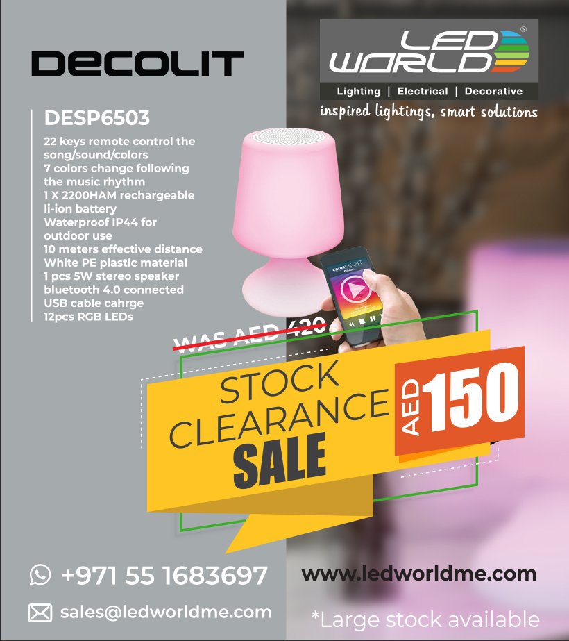 LEDworldDubai's tweet image. #DECOLIT #TECHTOUCH #STOCKCLEARANCESALE #LEDWORLD #SUMMERSALE #OFFERS
