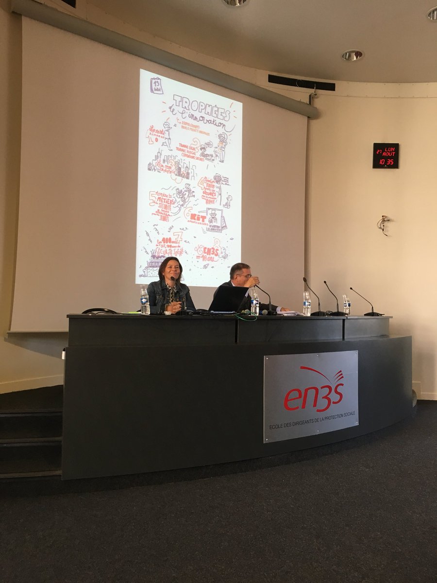 Leoderock's tweet photo. En direct de l’@EN3S_officiel pour commencer la semaine des #tropheesdelinnovation - pendant laquelle les futures cadres de la sécu travaillent sur des projets de pédagogie autour des enjeux de la sécu comme les retraites, le reste à charge etc. @Voxe va les accompagner ! https://t.co/B17dyyoIWH