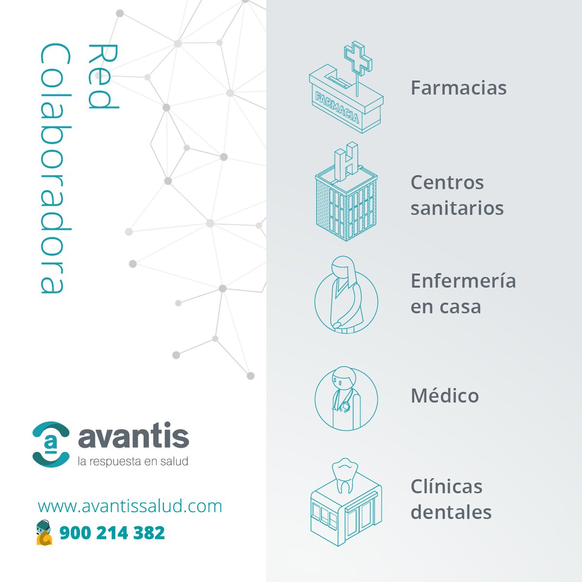 #AvantisSalud  es una entidad que promueve el cuidado de su salud, a través de una red  colaboradora de centros especializados en asistencia médica, de  enfermería, dental, prestación farmacéutica y otros cuidados relacionados con la salud. Descubre más en avantissalud.com