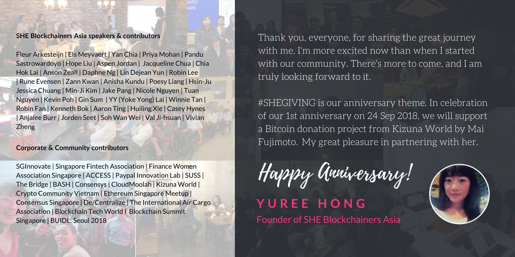 YureeHong17's tweet photo. Thank you for sharing the great journey with me. I'm more excited now than when I started with our community. Retweet it & participate in celebrating our 1st anniversary!
Donate bitcoin at https://t.co/vKPOq3PBQJ @missbitcoin_mai
#SHEAnniversary #SHEGIVING https://t.co/IWxnaR1uXD