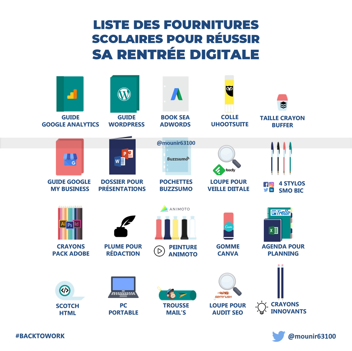 mounirdigital's tweet photo. C'est la rentrée, enfin bientôt pour d'autres ! 📚📕✏🖍 et qui dit rentrée dit nouvelle [#infographie📊]

Il est toujours temps de se tourner vers les fournitures ! 😊 

#marketing #SocialMedia #digitalmarketing #seo #WebMarketing #infographic #growthhacking #CommunityManager https://t.co/IzrpQgXLRr