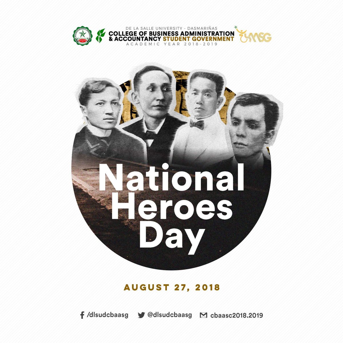 DLSUDCBAASG's tweet photo. This day, we commemorate the courageous acts of bravery and patriotism of our national heroes.
May your undying love and support for the country inspire the lives of many as we will transcend through the years!
#CBAATranscend
#WeWillTranscend https://t.co/ER3BR64u4z