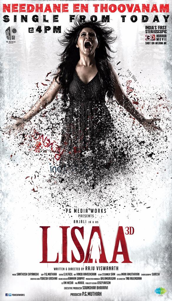 #NeedhaneEnThoovanam 1st Single Track from #Lisaa releasing Today at 4pm
#LisaaSingle 

<a href="/yoursanjali/">Anjali</a> <a href="/iYogiBabu/">Yogi Babu</a> <a href="/Pgmediaworks/">PG Media Works</a> <a href="/makaranddeshpa6/">makarand deshpande</a> <a href="/irajuviswanath/">Raju Viswanath</a> <a href="/dhayasandy/">Santhosh Dhayanithi</a> <a href="/actorsamjones/">Sam Jones</a> @editorsnfazil <a href="/MuthaiahG/">P.G.Muthiah</a> <a href="/SOUNDARBAIRAVI/">soundar bairavi</a> <a href="/saregamaglobal/">Saregama</a> <a href="/onlynikil/">Nikil Murukan</a> #CtcMediaboy