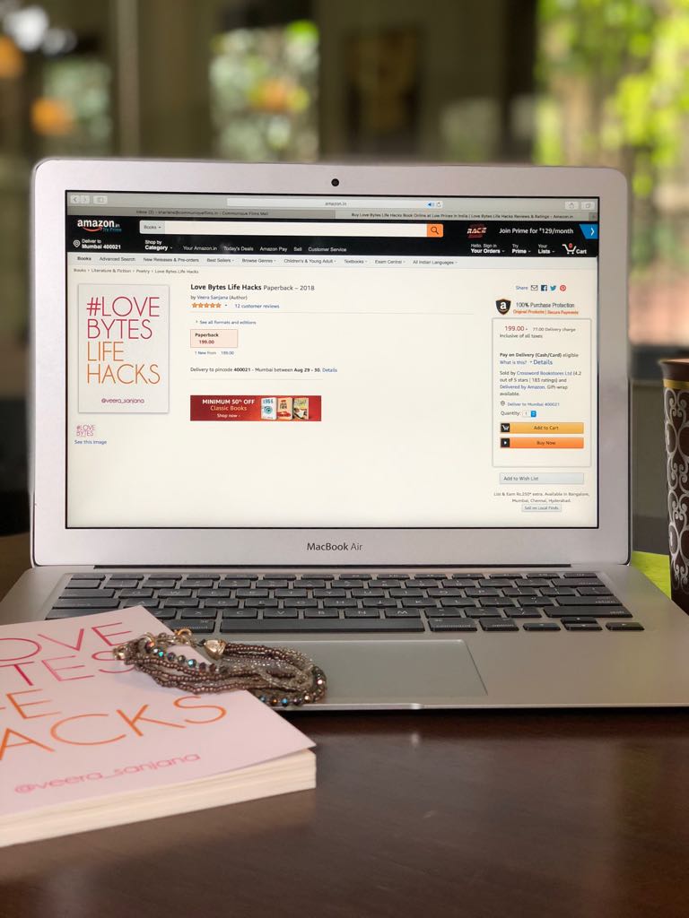 SanjanaVeera's tweet photo. #LoveBytesLifeHacks is just a few seconds away from you! #Shop the #Book online on #AmazonIndia today. #VeeraSanjana @amazonIN #Amazon #Book #BookLovers #BookLoversDay #LoveBooks #Author #IndianAuthor #LoveBytes #LifeHacks #Reading #BooksWeLove #BookFC #Authors #Bookstagram https://t.co/Q9OBNTcWGr