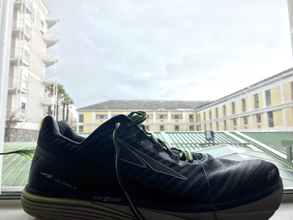 My <a href="/AltraRunning/">Altra Running</a> shoes looking outside waiting for better #CapeTown weather  🌧️🌧️