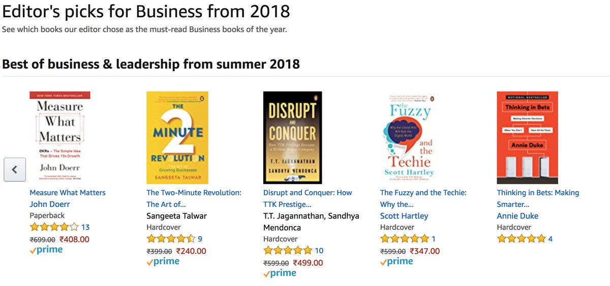 adityamendonca's tweet photo. Great to see @sandhyamendonca 's #disruptandconquer on @amazonIN must read books in Business & Leadership Book of 2018 list & part of Memorable business books of 2018 #sandhyamendonca & #TTJagannathan #business #leadership
https://t.co/jXzknZqadO @PenguinIndia @PrestigeSocial https://t.co/Y8RAruZE1R
