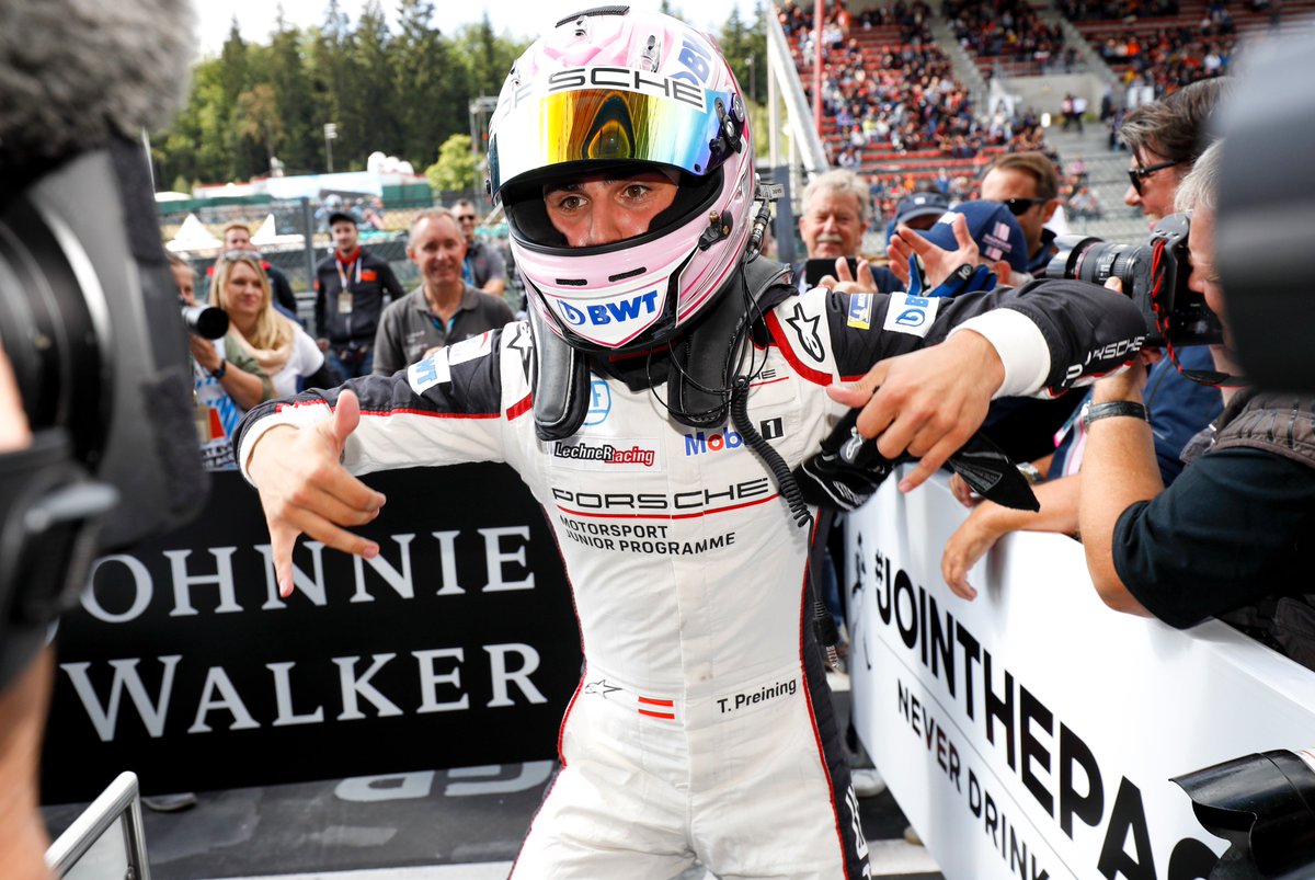 PorscheRaces's tweet image. #PorscheMobil1Supercup – Sending you #MondayMotivation with this pictures of #Porsche Junior @ThomasPreining! Top times in all practice sessions, pole position and a commanding lights-to-flag victory – it was a perfect weekend for the Austrian at @circuitspa