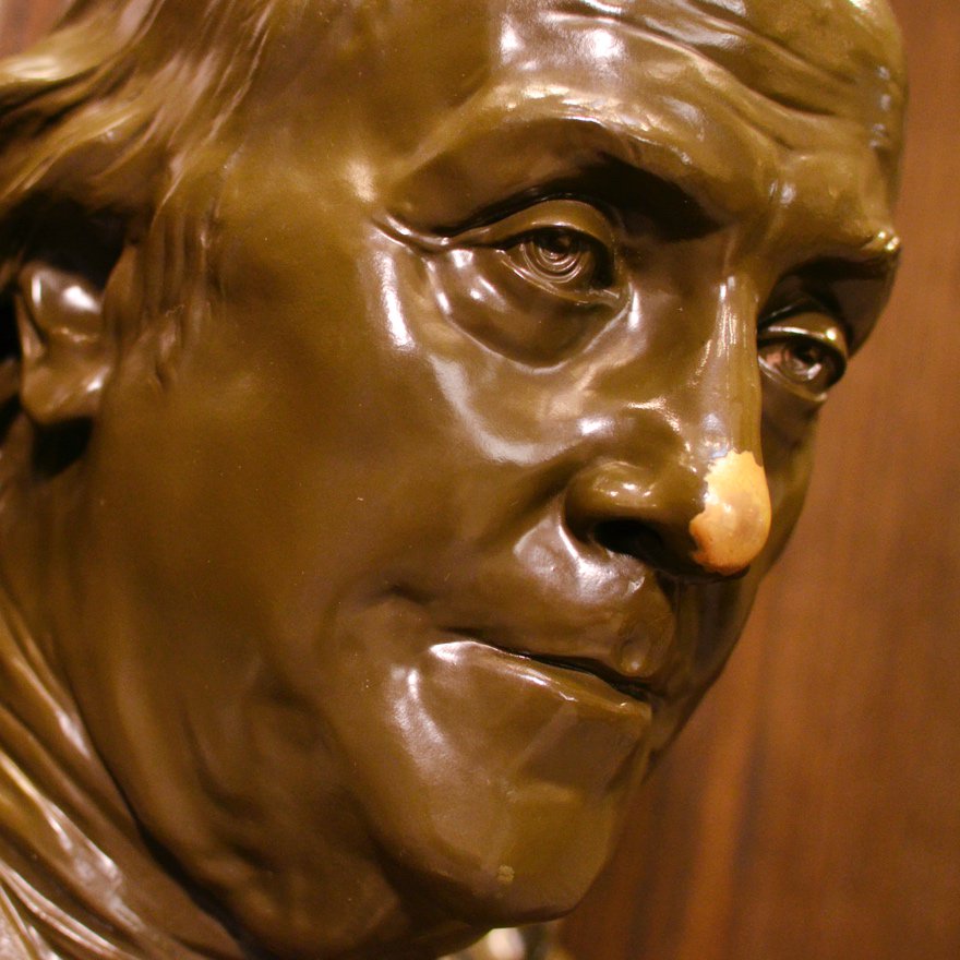 FranklinCollege's tweet image. Make it a great year, Grizzlies! If you feel like you could use a little good luck on the first day of classes, stop by Old Main to see Ben Franklin and give his nose a rub. Couldn't hurt right? 🍀📚 #YouGotThis #FCTradition #FranklinCollege