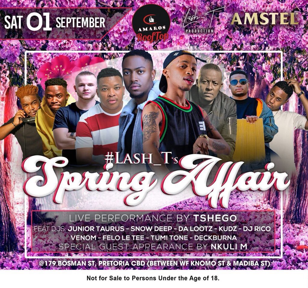 KDMhlanga's tweet photo. This Saturday 01 September will be a bit of a messy one this DJ life is tricky.
- #KnockOutLegends Gym set in Sandton.
- #LeRendezvous in Pretoria.
- Private Birthday Party in Sandton.
- #LashTSpringAffair in Pretoria.
- #MadSpring2K18 in Pretoria. https://t.co/PqZfZ918nj