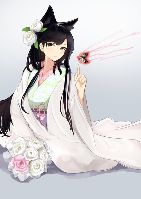 愛宕ケッコン衣装描きました。
揚羽蝶がポイント
#アズールレーン 