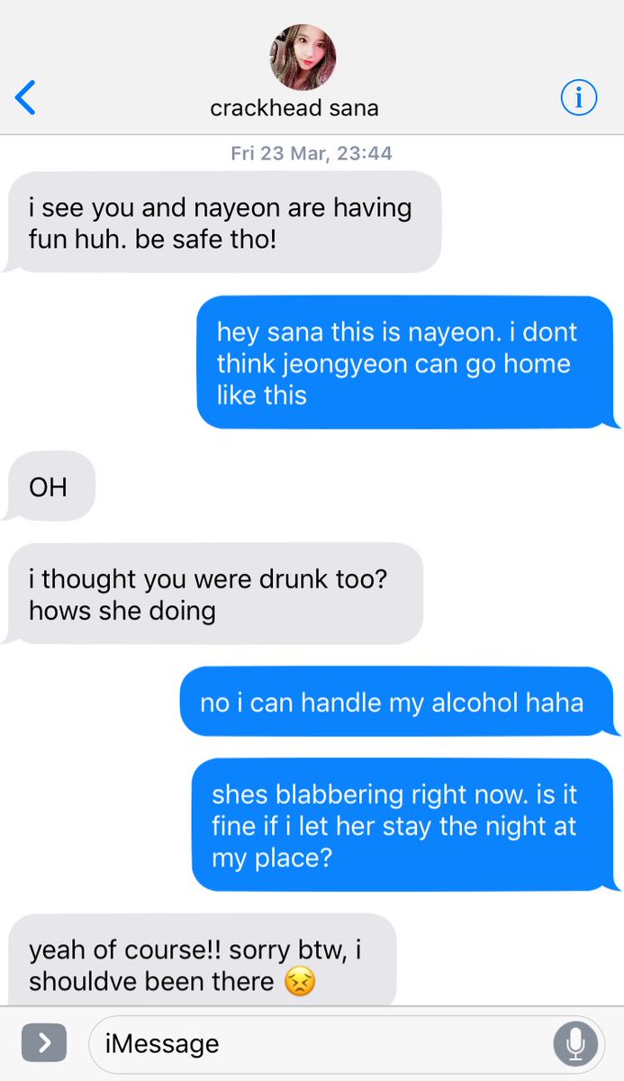 51. in this au, nayeon handles her alcohol well