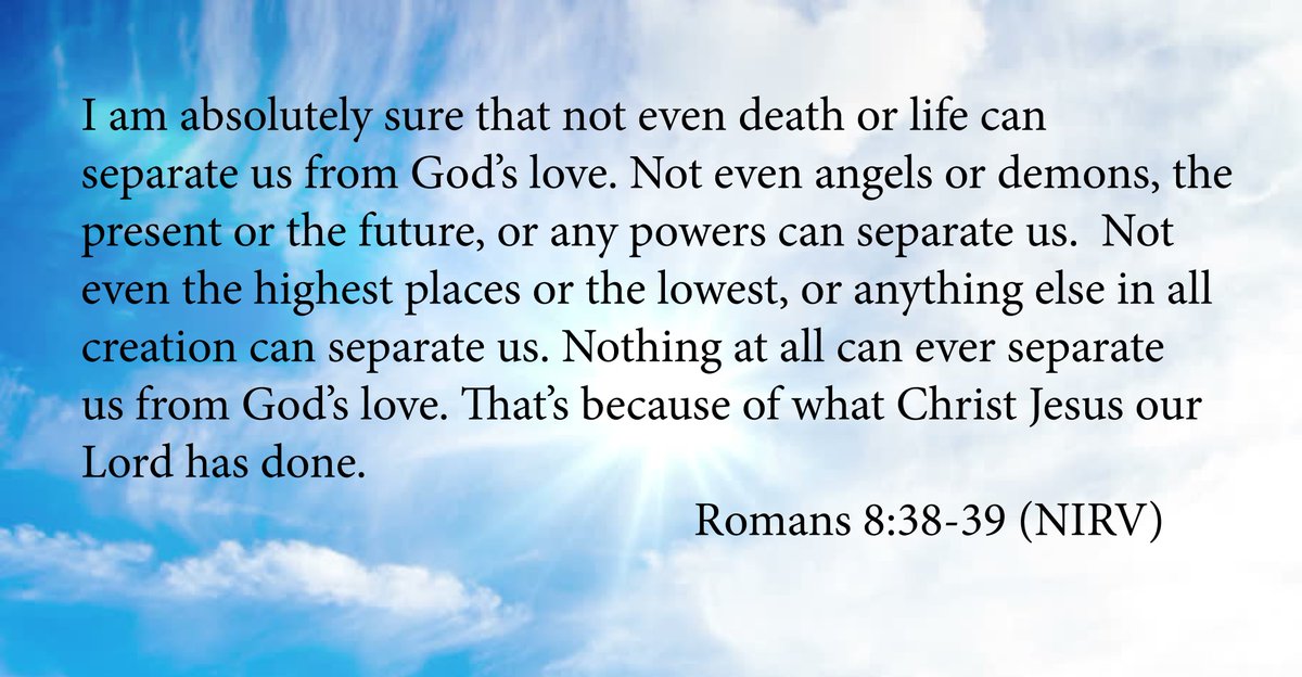 FriendshipComm's tweet photo. When you experience the challenges, the uncertainties and the lows of life, please remember that you can be confident in one thing – God loves you.  “The love of God is greater far than tongue or pen can ever tell…” God’s peace to you. #MondayMotivation https://t.co/Xx0ZsbcUAL