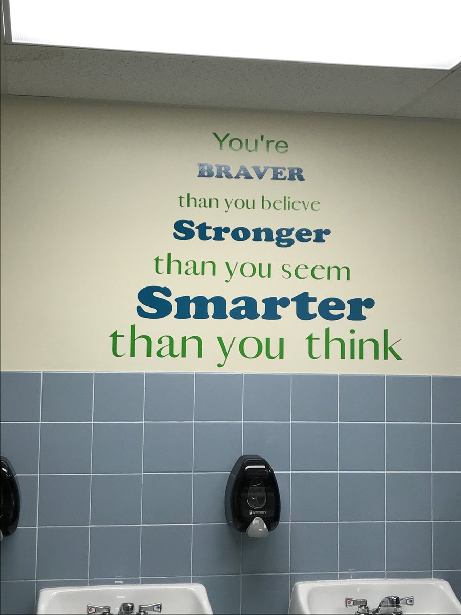 liberallyblue78's tweet photo. Inspiration to start the new school year. #bekind #vinylforthewin #bathroomart https://t.co/xTbU2bICB1