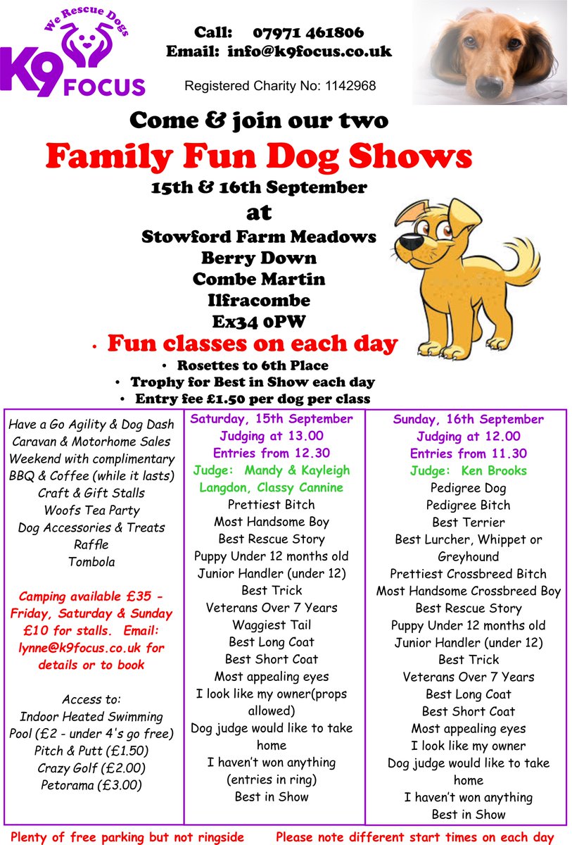K9focusRescue's tweet photo. Still room for stalls - for information email 
lynne@k9focus.co.uk https://t.co/VjduPiofgv
