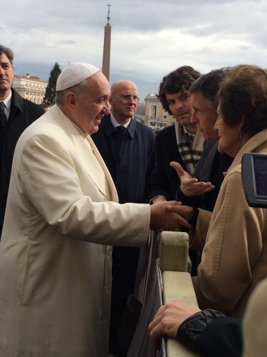 Pope Francis meeting Philomena Lee and Steve Coogan following a Vatican screening of Philomena. 

Could it be that Mother &amp; Baby Homes just didn’t come up in conversation?