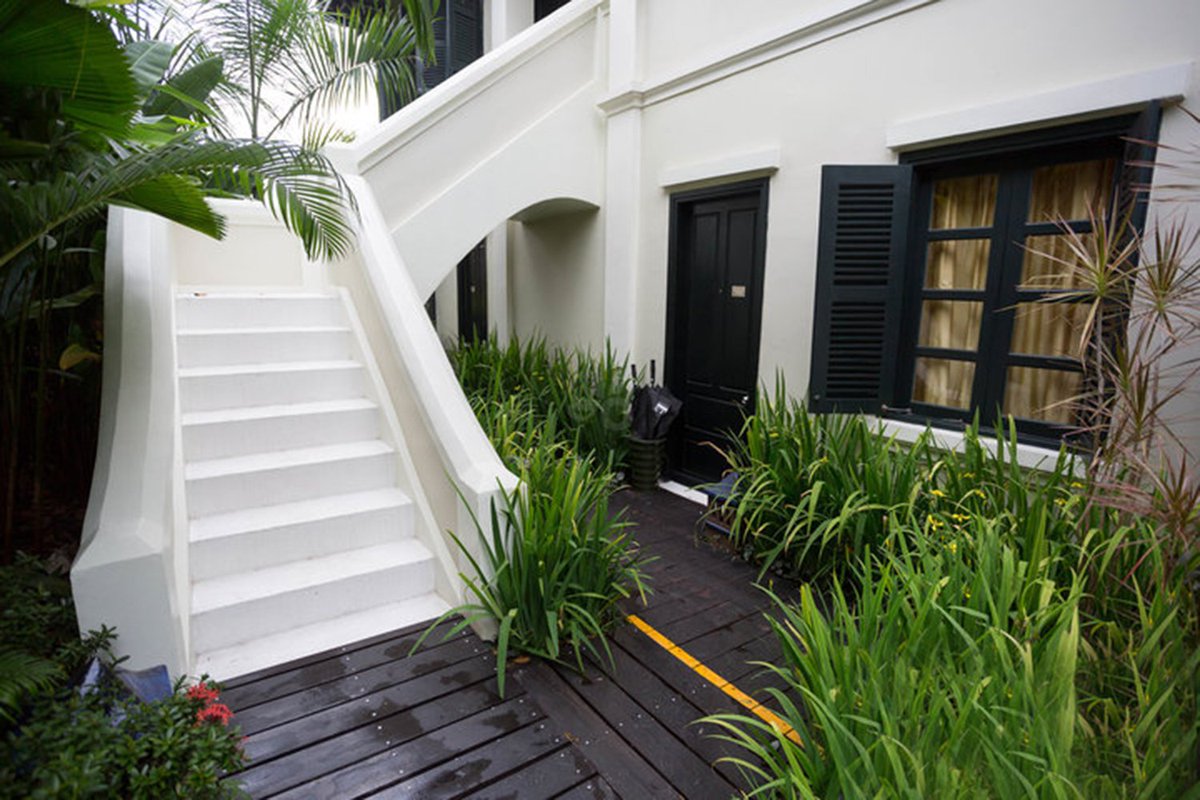 villamaly's tweet photo. A staircase should always be a statement of design. #VillaMaly's is modest and intimate, delivering a welcome home to every guest. #colonialdesign #luangprabang #boutiquehotel https://t.co/D74UtKfg9B