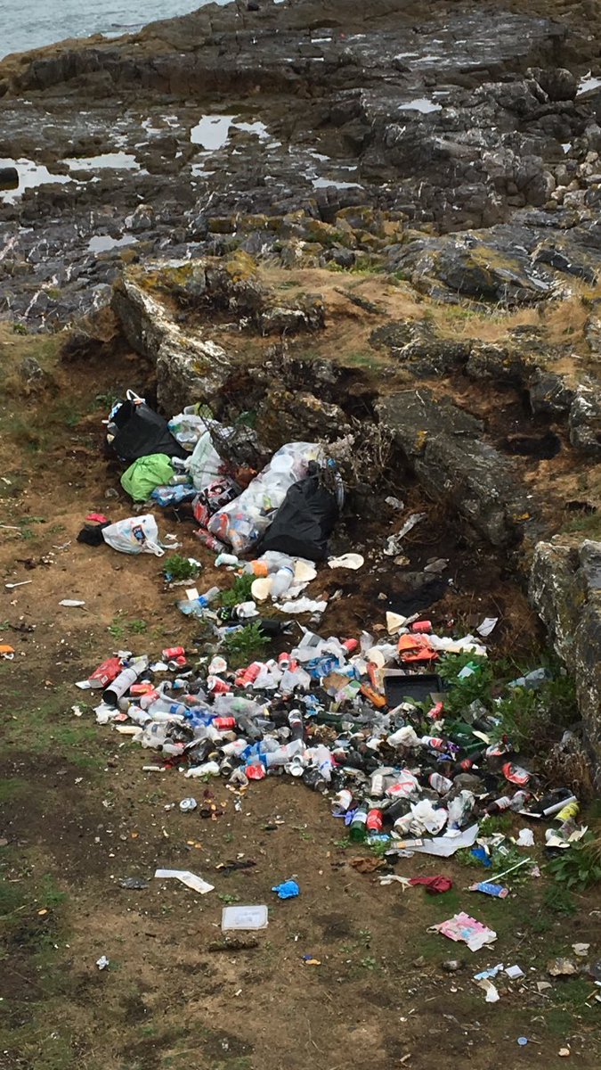 _DrKatieSmith's tweet photo. Walked down to Hopes Nose off Torbay yesterday-an SSSI. Started picking up litter as we went but when we got to the point this is what we found. It would take a big team to carry it all out. Why can people carry it in but not out?! So much litter! #PickUpYourMess #StopLittering https://t.co/uAMHZj4ksW